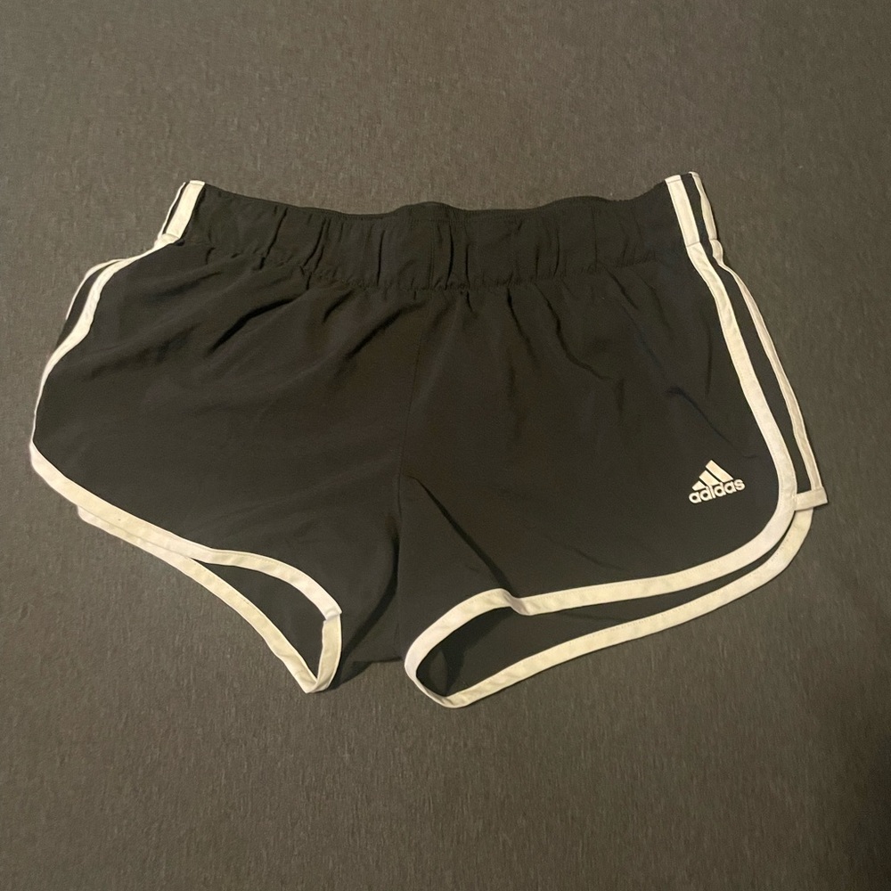 Adidas Women's Black Athletic Shorts with White Trim